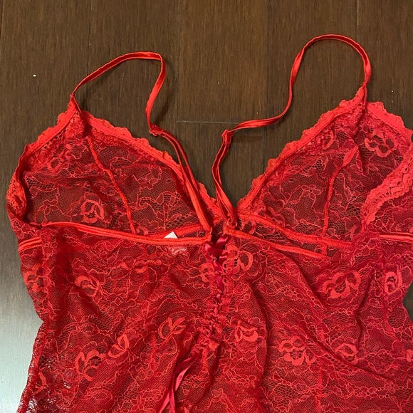 super cute elegant red heart lace y2k mesh tank top - Picture 3 of 3
